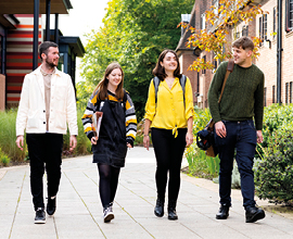 Group of students walking along the HCA pathway.